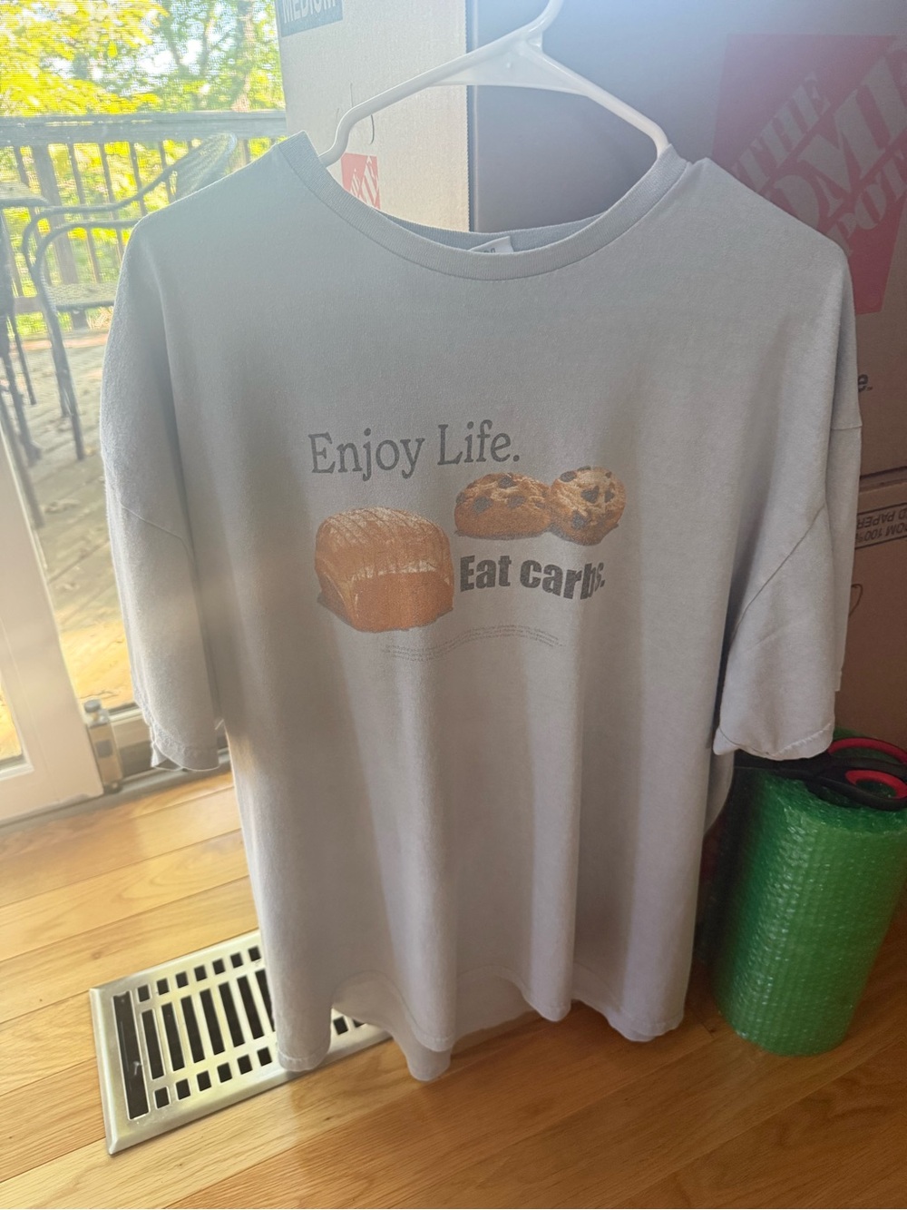 Enjoy Life 'Eat Carbs' Graphic Tee - Light Gray